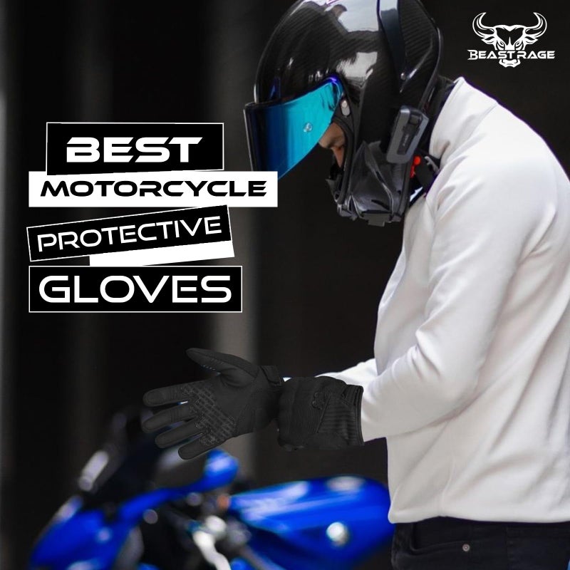 BEAST RAGE Summer Motorcycle Glovesâ€“Breathable Touchscreen Riding Gloves for Men Women, Lightweight Off-Road Racing Guantes with Finger Guards,Non-Slip Grip (Black, L) - Image 5
