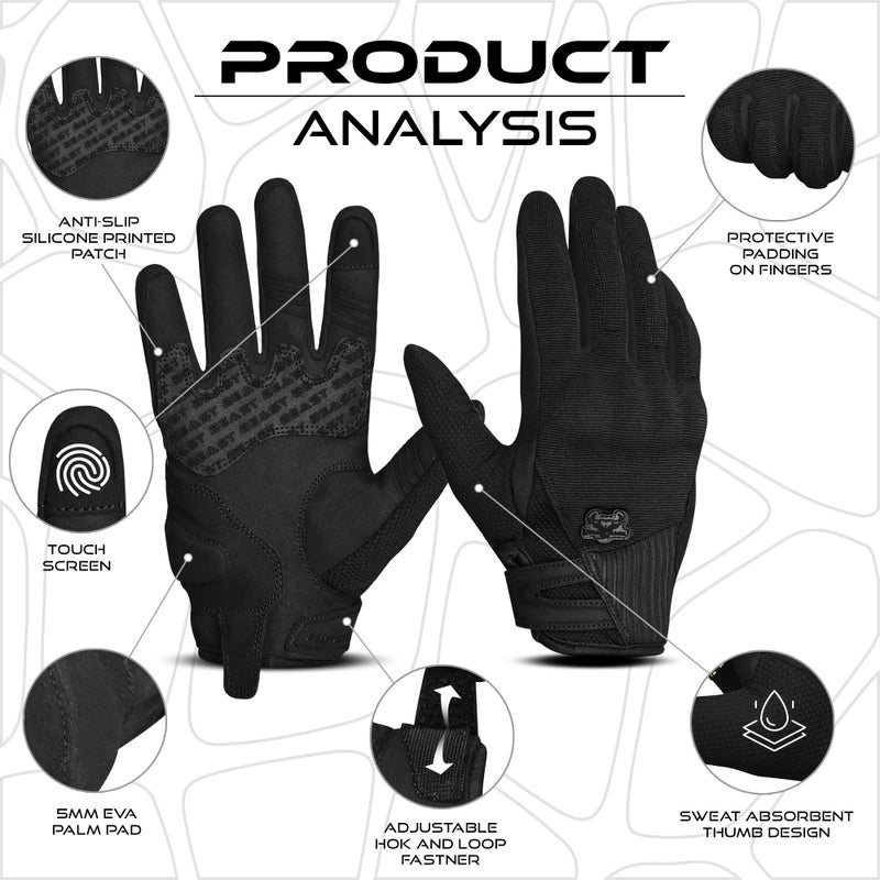 BEAST RAGE Summer Motorcycle Glovesâ€“Breathable Touchscreen Riding Gloves for Men Women, Lightweight Off-Road Racing Guantes with Finger Guards,Non-Slip Grip (Black, L) - Image 2
