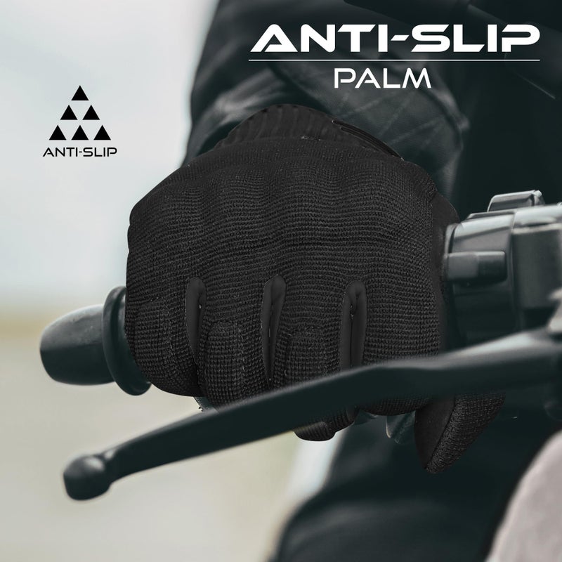 BEAST RAGE Summer Motorcycle Glovesâ€“Breathable Touchscreen Riding Gloves for Men Women, Lightweight Off-Road Racing Guantes with Finger Guards,Non-Slip Grip (Black, L) - Image 3
