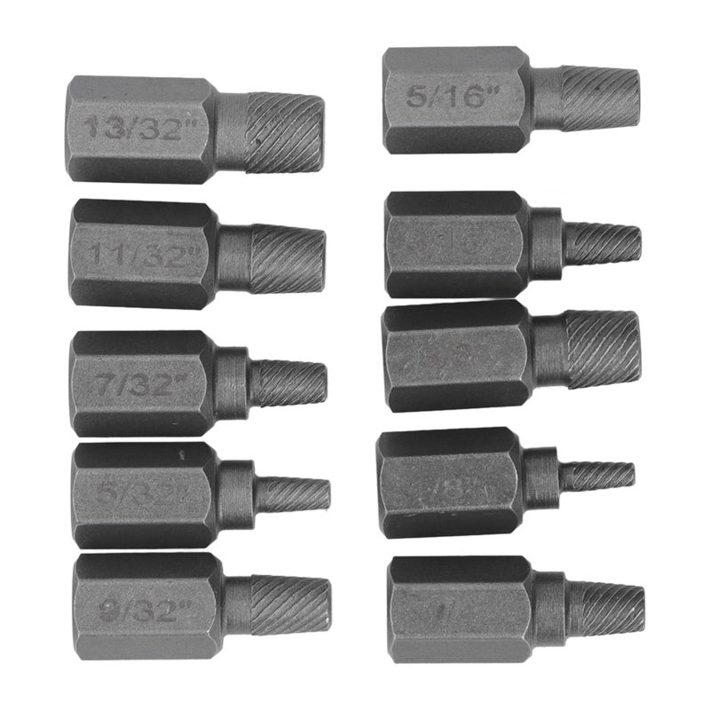 Damaged Screw Extractor 10-Piece Chrome Vanadium Steel Set - Durable Wide Size Range Bolt Extractor Set for Professional Mechanics and DIY Enthusiasts - Image 2