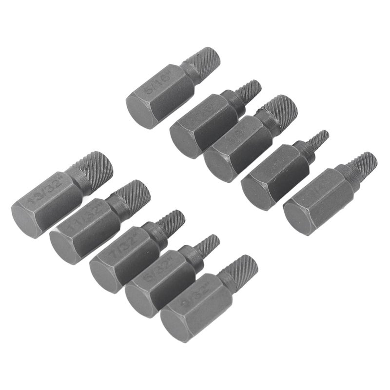 Damaged Screw Extractor 10-Piece Chrome Vanadium Steel Set - Durable Wide Size Range Bolt Extractor Set for Professional Mechanics and DIY Enthusiasts - Image 3