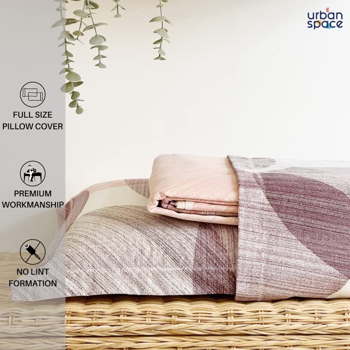 Urban Space 100% Cotton Bedsheet for Double Bed, Serene 200 TC Bedsheet Double Size Bed Cotton with 2 Pillow Cover Floral (88 x 100 inches, Oval Pink) - Image 5