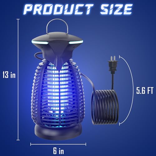 Dovima Electric Bug Zapper Outdoor - 4200V High Voltage Insect Killer Waterproof LED Light for Mosquito Fly Patio Porch Garage Backyard Home Indoor - Image 2
