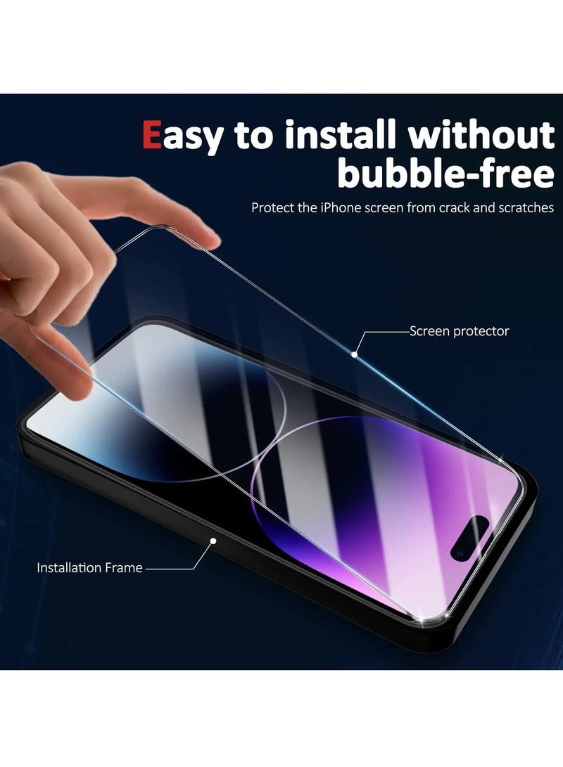 ELTRAZONE Designed for iPhone 14 Pro Max Case with 2 Pack Screen Protector, Liquid Silicone Ultra Slim Shockproof Protective Phone Case with [Soft Anti-Scratch Microfiber Lining], 6.7 inch (Black) - Image 3