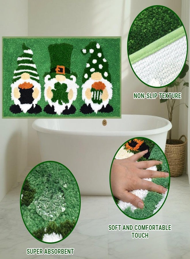 Vanleonet St Patricks Day Rug, Gnome Decorations St Patricks Day Mat for Bathroom Decor, Ideal Comfort Nonslip Doormats Rug Shower Bedroom Decor Gift 32x16 Inches - Image 5