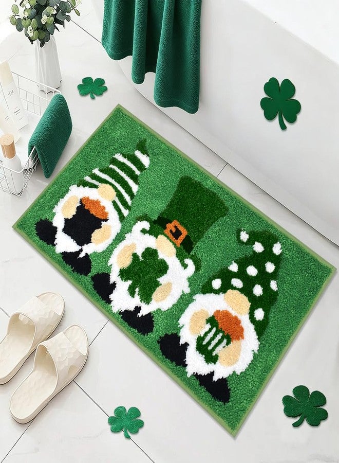 Vanleonet St Patricks Day Rug, Gnome Decorations St Patricks Day Mat for Bathroom Decor, Ideal Comfort Nonslip Doormats Rug Shower Bedroom Decor Gift 32x16 Inches - Image 1
