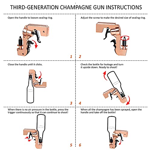 Kenodi Champagne Gun Shooter,Beer Gun Shooter,Alcohol Gun Shooter Bottle Beer Squirt Gun Adjustable Dispenser Red Wine for Party Birthday Christmas - Image 5