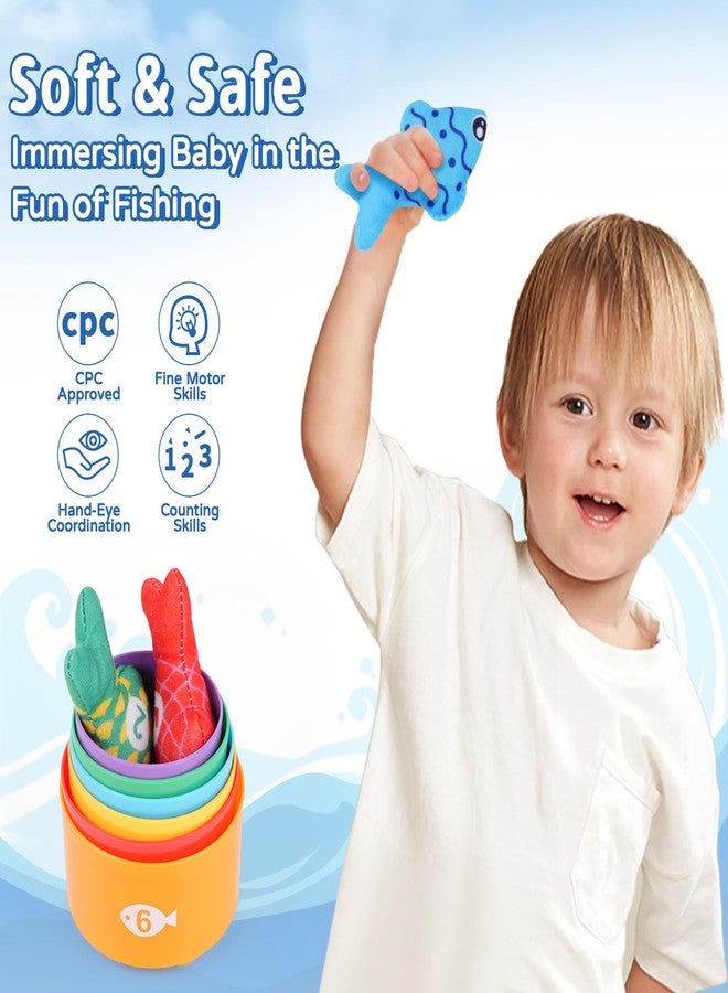 Visivessel Fishing Game for Toddlers 1-3, Montessori Fishing Toy Set with 29PCS Cloth Fish & Stacking Cups, Educational Toys for Number & Color Sorting, Birthday Gifts for 1 2 3 Year Old Boys Girls - Image 4