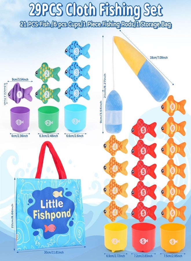 Visivessel Fishing Game for Toddlers 1-3, Montessori Fishing Toy Set with 29PCS Cloth Fish & Stacking Cups, Educational Toys for Number & Color Sorting, Birthday Gifts for 1 2 3 Year Old Boys Girls - Image 5