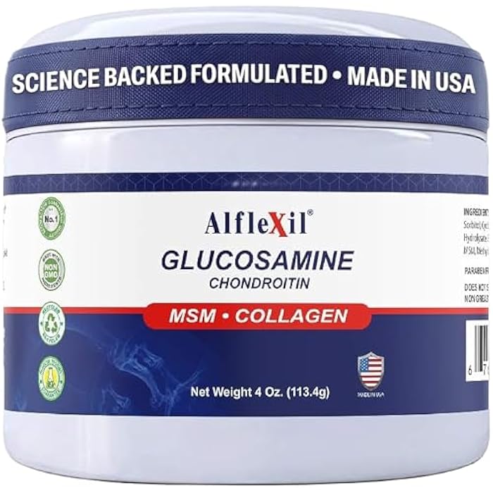 ALFLEXIL Glucosamine Plus Chondroitin Cream with MSM & Collagen, Supports Healthy Joints, Joint & Muscle Pain Relief, Improves Mobility, Fast Absorption, and Moisturizes Skin, 4 Oz. - Image 1
