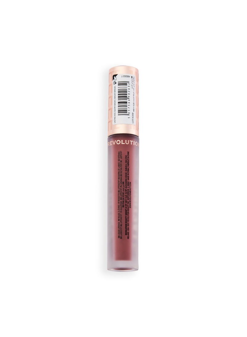 REVOLUTION Makeup Revolution Lasting Kiss Liquid Lipstick – Long-Lasting Matte Sultry Mauve - Image 4