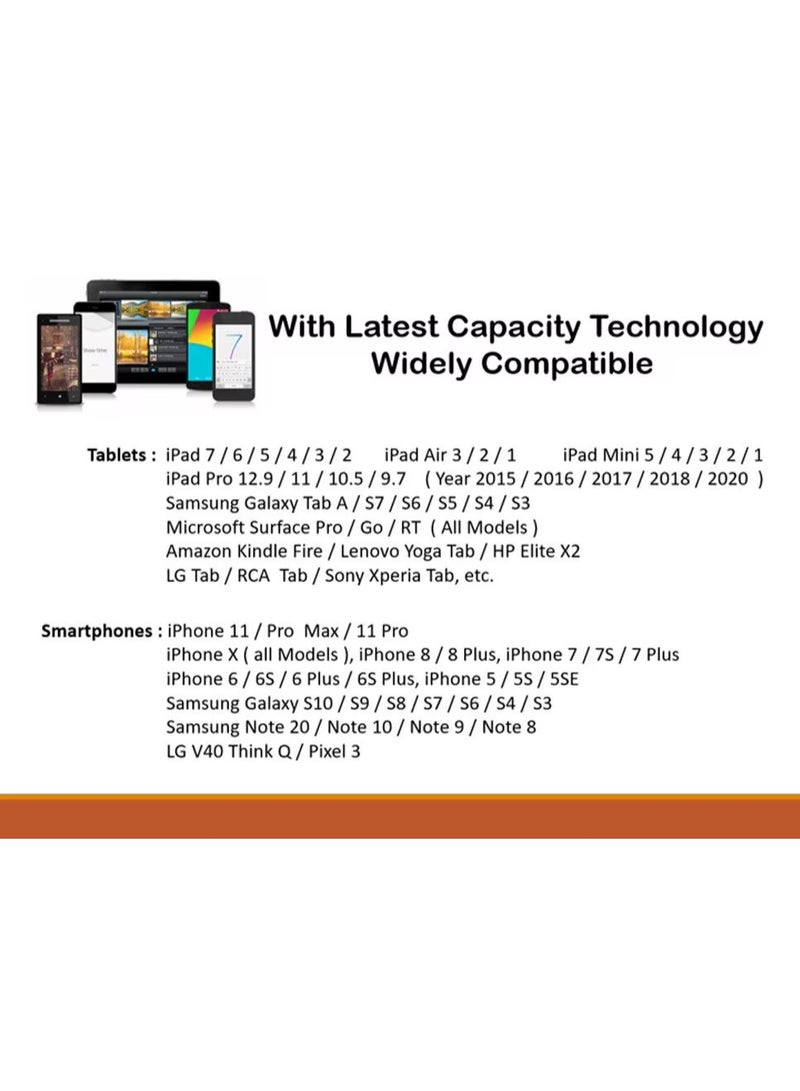 Universal Active Stylus Pen Silver 1.5mm fine Tip Digital Stylus Pen Compatible with Apple iPad iPhone Samsung Tablets, on iOS and Android Capacitive Touchscreens - Silver - Image 3