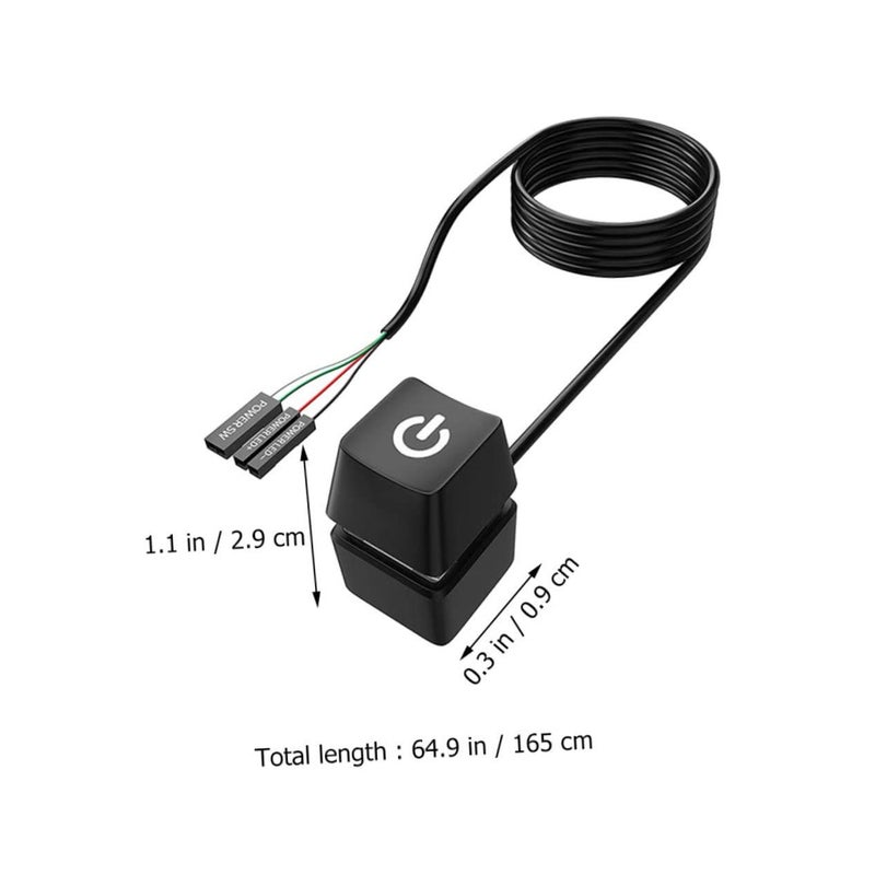 External PC Power Switch With LED Indicator 1 65m Extension Cord For Desktop Computer - Image 5