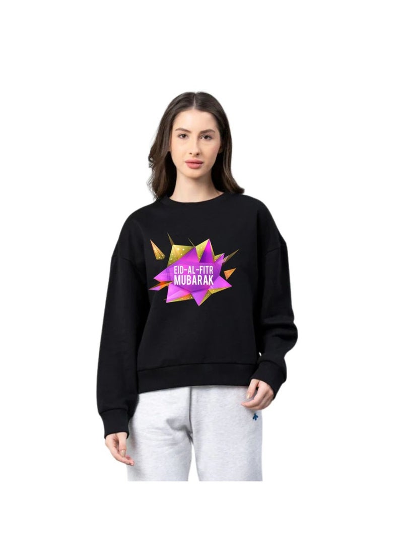 برينت شوب فور مي سويت شيرت نسائي للعيد – نسيج قطن 100% | سويت شيرت للنساء | لباس غير رسمي | سويت شيرت بأكمام طويلة ورقبة دائرية | سويت شيرت احتفالي للعيد - Image 1