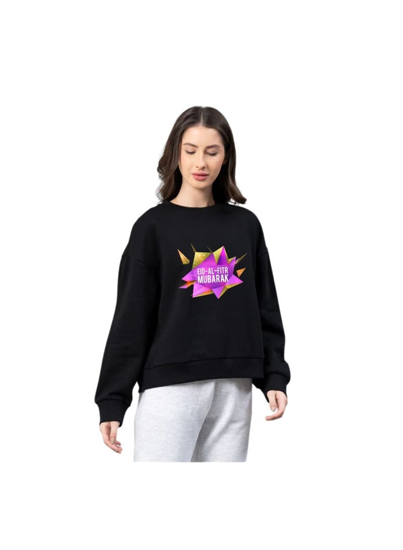 برينت شوب فور مي سويت شيرت نسائي للعيد – نسيج قطن 100% | سويت شيرت للنساء | لباس غير رسمي | سويت شيرت بأكمام طويلة ورقبة دائرية | سويت شيرت احتفالي للعيد - Image 2