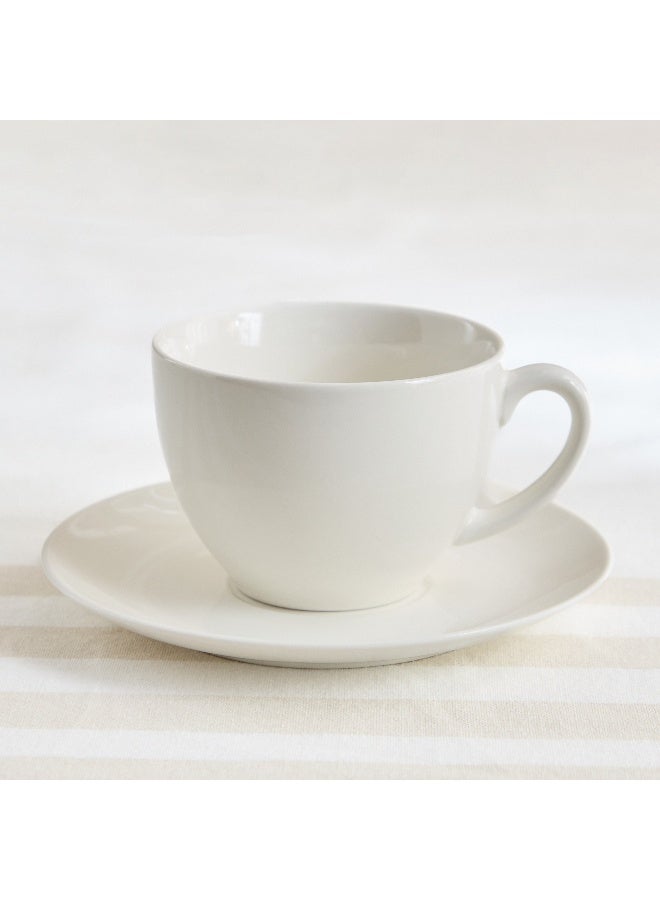 Home Box Crimsson Tea Cup and Saucer - White - 260 ml - Image 2