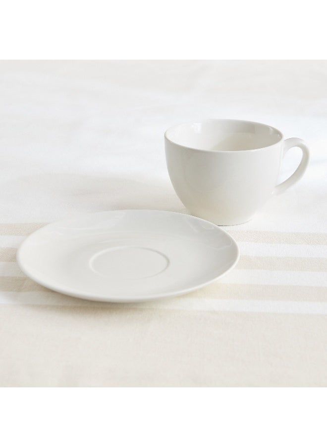 Home Box Crimsson Tea Cup and Saucer - White - 260 ml - Image 3
