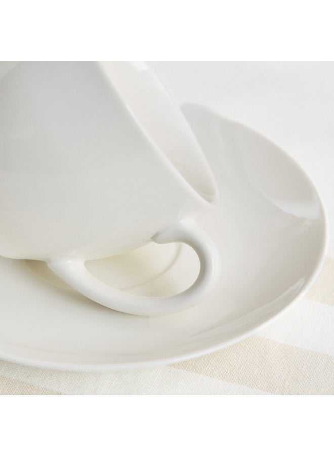 Home Box Crimsson Tea Cup and Saucer - White - 260 ml - Image 4