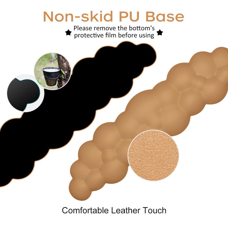 JIKIOU Upgrade Leather Cloud Keyboard Wrist Rest, Cloud Wrist Rest with Non-Slip PU Base, Comfortable Memory Foam Wrist Rest for Computer Laptop Mac Gaming Office and Pain Relief Christmas Wish Gift - Image 5
