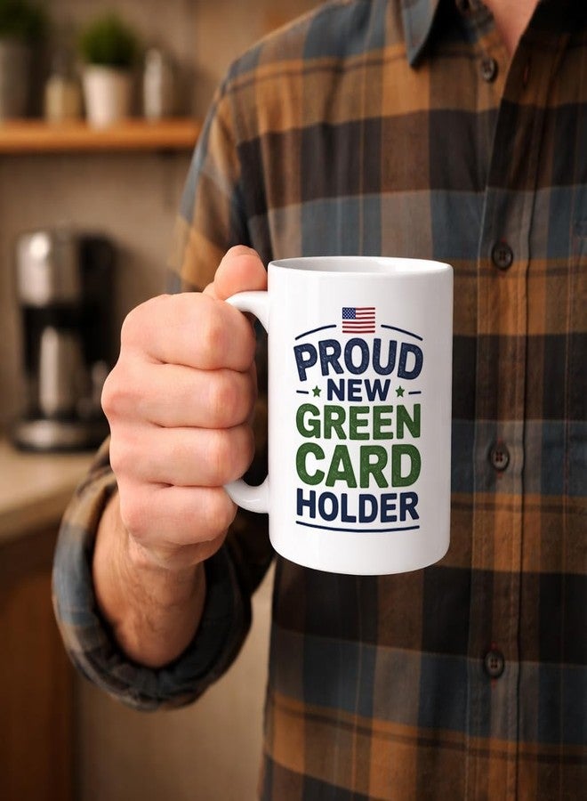 Casitika Proud New Green Card Holder Celebration Mug for Legal Immigrants. Permanent Resident Gift Idea, Immigration Milestone Congratulations Keepsake Coffee Cup 11 oz. - Image 2
