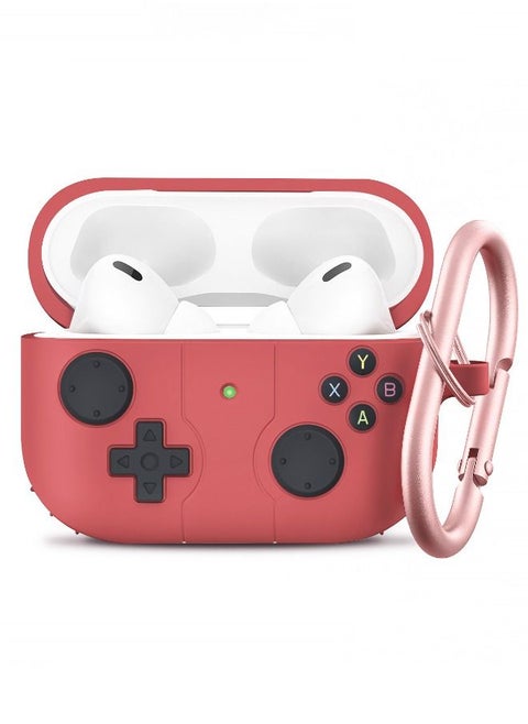 Airpods 3 Case with Keychain, Game Player Design Airpods 3rd Generation Case, Soft Silicone Protective Cover Skin for Airpods 3rd Gen 2021(Red)