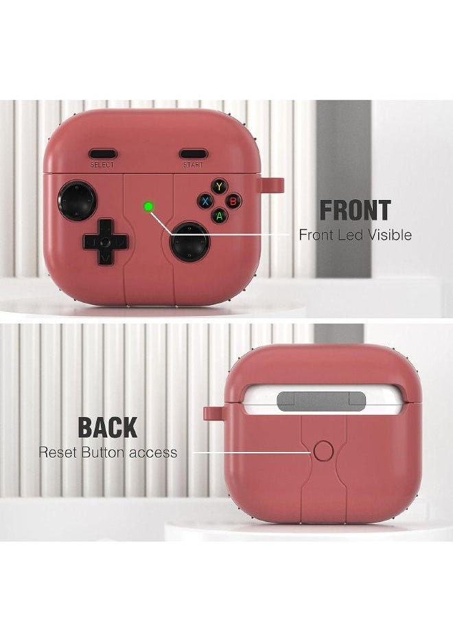 Generic - Airpods 3 Case with Keychain, Game Player Design Airpods 3rd Generation Case, Soft Silicone Protective Cover Skin for Airpods 3rd Gen 2021(Red) - Image 1