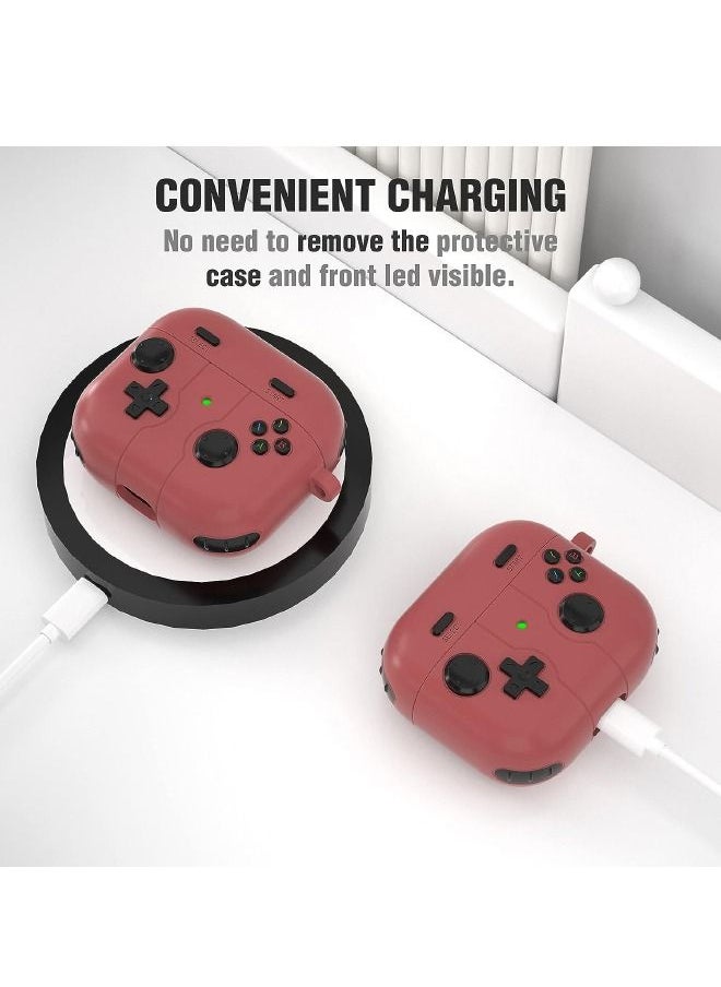 Generic - Airpods 3 Case with Keychain, Game Player Design Airpods 3rd Generation Case, Soft Silicone Protective Cover Skin for Airpods 3rd Gen 2021(Red) - Image 1