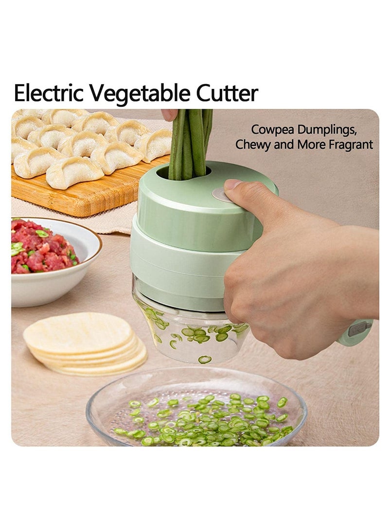 ELTRAZONE 4 In 1 Handheld Electric Vegetable Cutter Set, Portable Mini Wireless Food Processor With Brush, Wireless Food Processor, Garlic Chopper for Garlic Pepper Chili Onion Celery Ginger Meat - Image 4