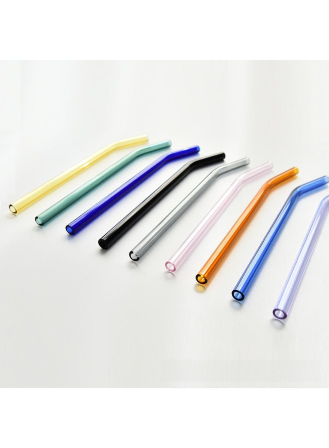 Factory Direct Glass Straw Transparent Color High Temperature Resistant Straw Creative Milk Tea Drink Glass Straw-Color:Bend Pink 8mm 20cm 8mm 20cm - Image 3