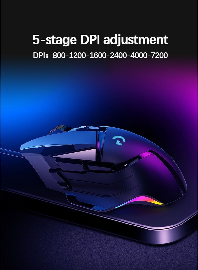 عالية الأداء السلكية لعبة الفأر ، لون RGB PC / ماك أسود - Image 5