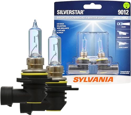 SYLVANIA - 9012 SilverStar - High Performance Halogen Headlight Bulb, High Beam, Low Beam and Fog Replacement Bulb, Brighter Downroad with Whiter Light (Contains 2 Bulbs) - Image 1