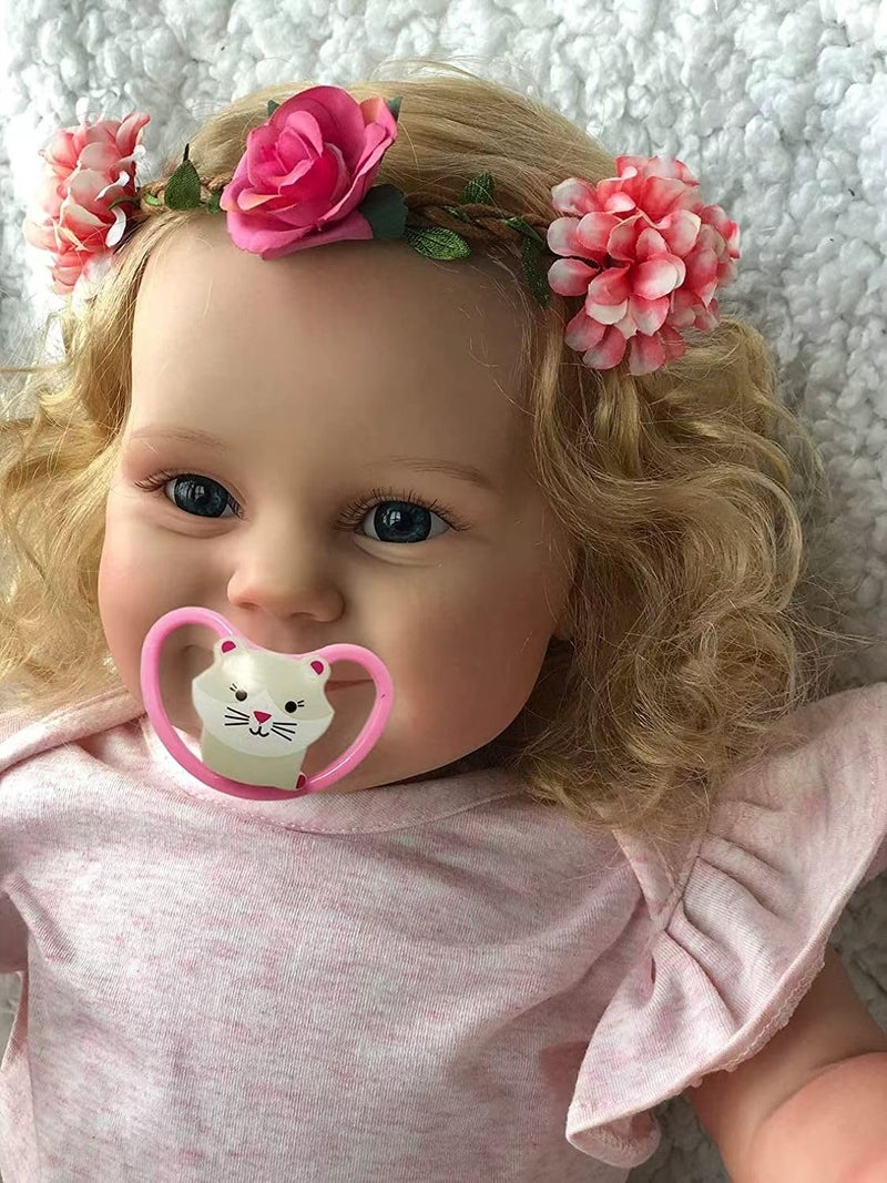 iCradle Lovely 20 inch Reborn Baby Doll Girl Soft Body Silicone Vinyl Realistic Baby Doll with Rooted Blonde Hair Lifelike Newborn Toddler Doll Toy for Ages 3+ - Image 2