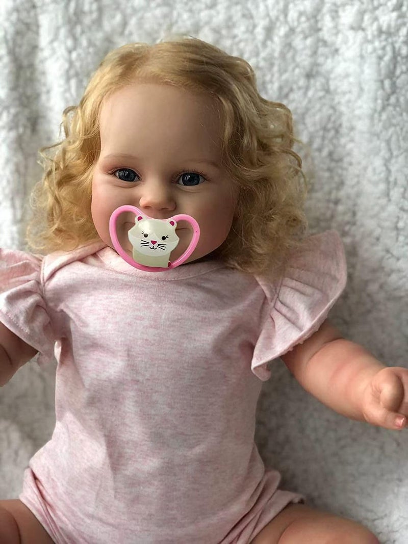 iCradle Lovely 20 inch Reborn Baby Doll Girl Soft Body Silicone Vinyl Realistic Baby Doll with Rooted Blonde Hair Lifelike Newborn Toddler Doll Toy for Ages 3+ - Image 4