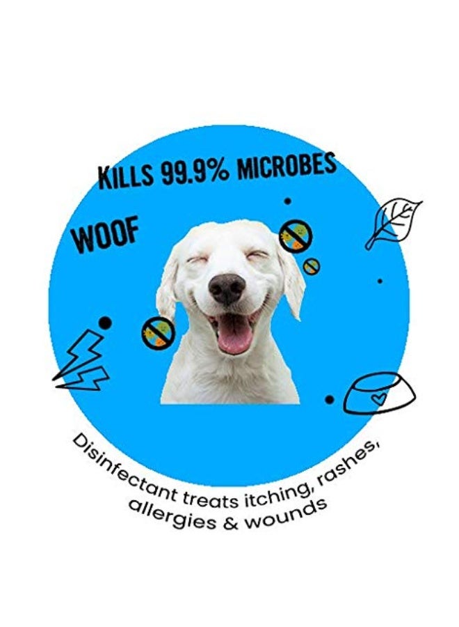 النباح بصوت عال بخاخ مضاد للميكروبات للبشرة للحيوانات الأليفة، لعلاج الجروح والحكة، يحتوي على هيبوكلوريت الصوديوم، مستخلص النيم والكركم، آمن للكلاب والقطط والجراء والقطط الصغيرة، 100 مل - Image 2
