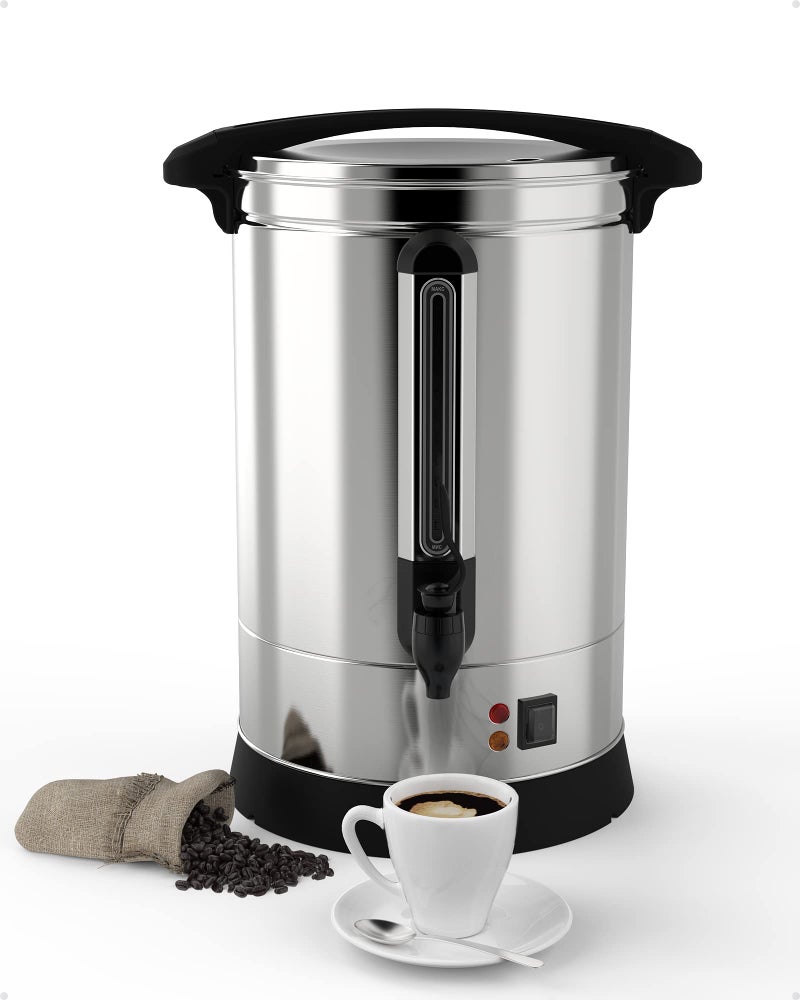 RIEDHOFF RIEDHOFF 100 Cup Commercial Coffee Maker Quick Brewing Food Grade Stainless Steel Large Coffee Urn Perfect For Church Meeting rooms Lounges and Other Large Gatherings14 LSilver 