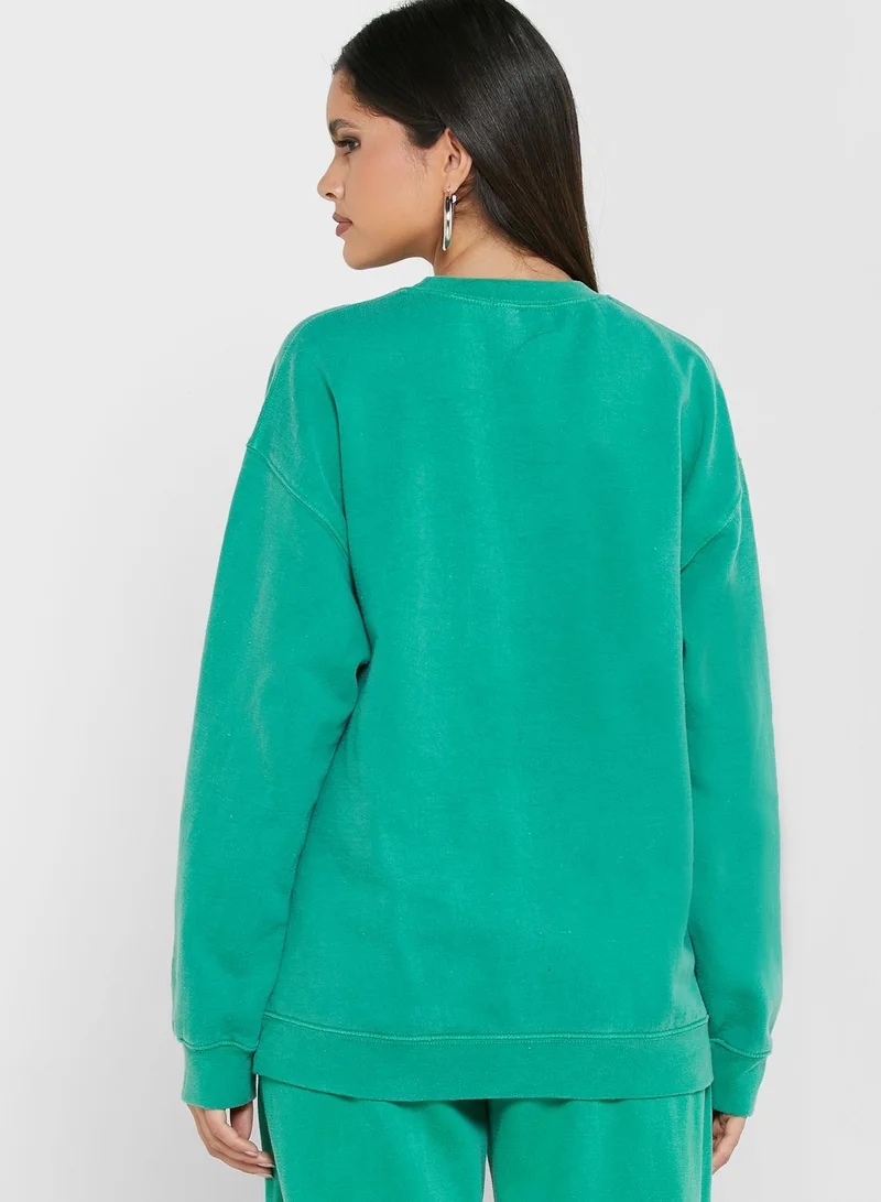 MISSY EMPIRE Round Neck Oversized Sweatshirt