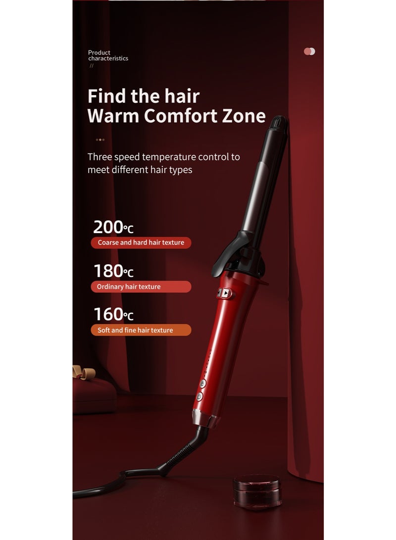 Joudi 2-in-1 Curling Straightening Iron – 26mm Tourmaline Ceramic Hair Styler with Negative Ion Technology & 3 Temperature Settings（Red） - Image 5