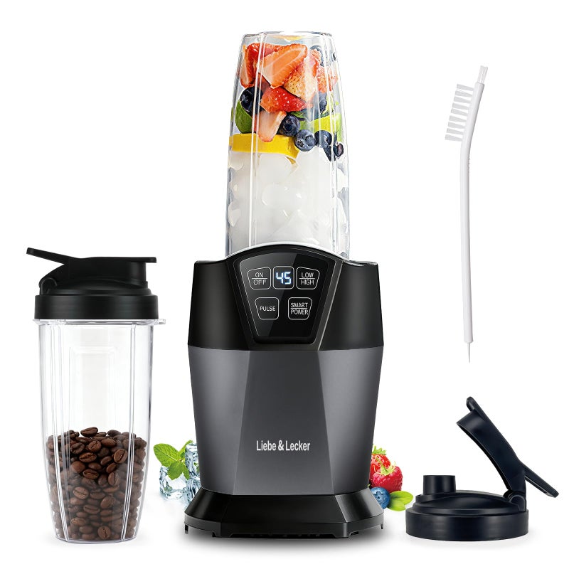 Liebe&Lecker Smoothie Blender, 1200 Peak Watts Blender for Smoothies, Blenders with (2) 28-oz To-Go Cups & Solid Lid, Personal Blenders for Shakes and Smoothies, Ice Crushing & Frozen Fruit - Image 1