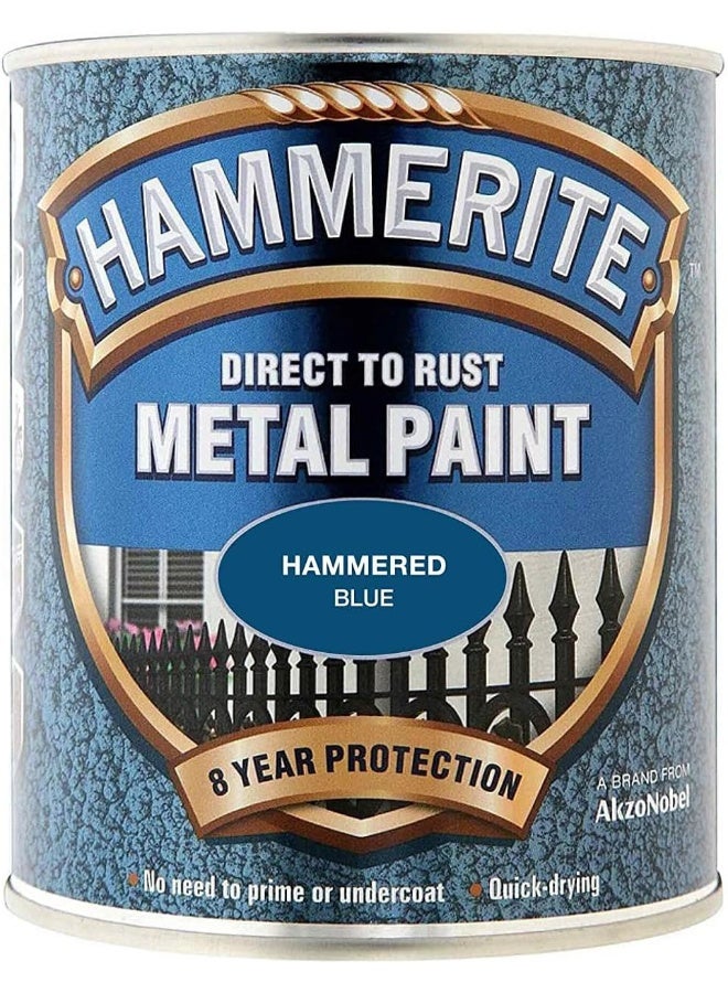 Hammerite Metal Paint Hammered Blue 750Ml - Image 1