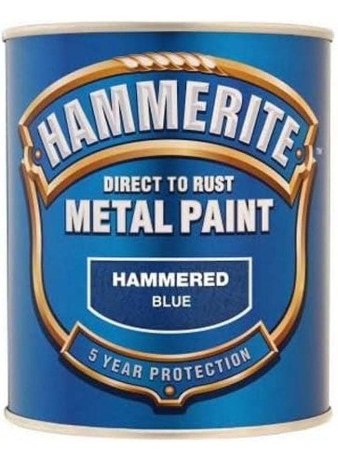 Hammerite Metal Paint Hammered Blue 750Ml - Image 2