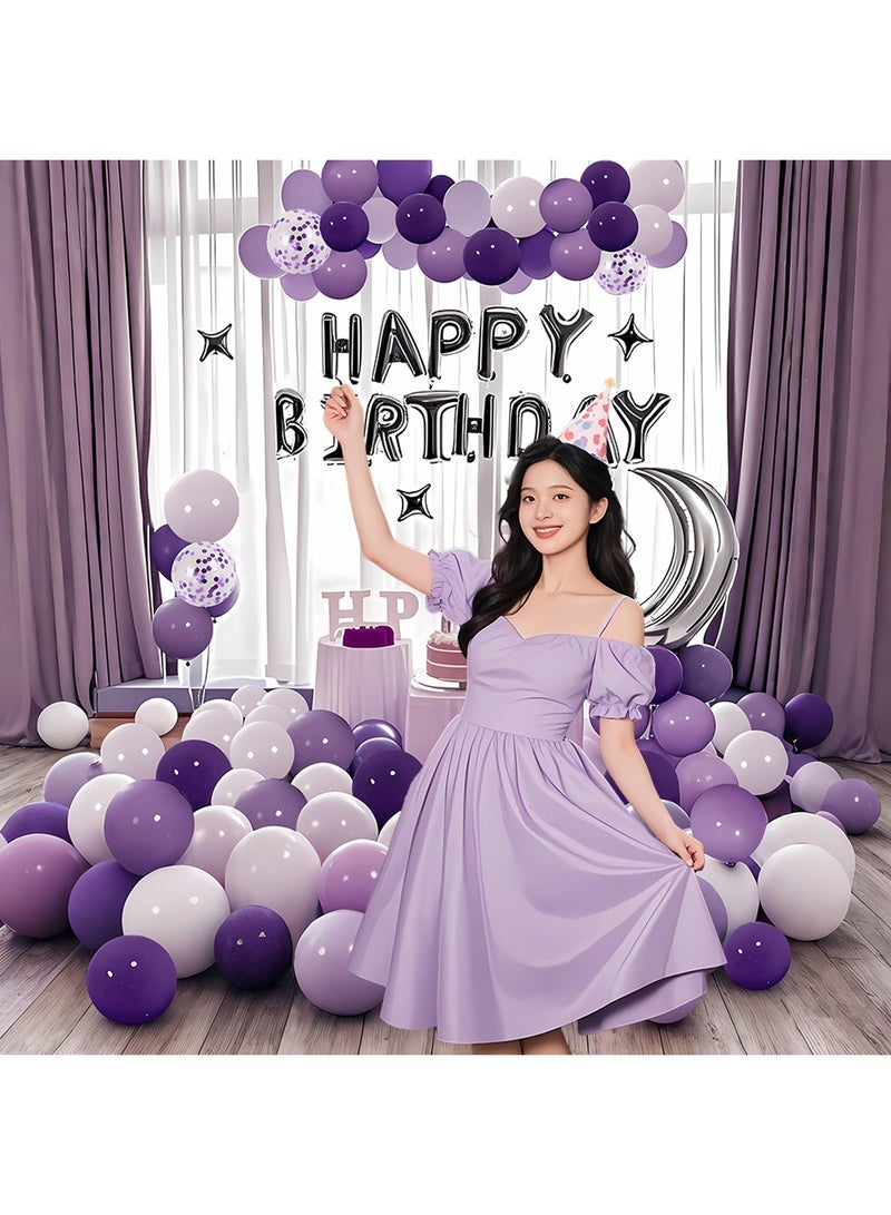 أورافلي مجموعة بالونات زينة لحفلات أعياد الميلاد، تتضمن لافتة بالونات عيد ميلاد سعيد، وبالونات من رقائق معدنية، وبالونات من الترتر، وغراء وشريط بدون أثر، وديكورات ولوازم حفلات أعياد الميلاد - Image 2