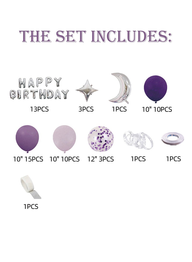 أورافلي مجموعة بالونات زينة لحفلات أعياد الميلاد، تتضمن لافتة بالونات عيد ميلاد سعيد، وبالونات من رقائق معدنية، وبالونات من الترتر، وغراء وشريط بدون أثر، وديكورات ولوازم حفلات أعياد الميلاد - Image 4