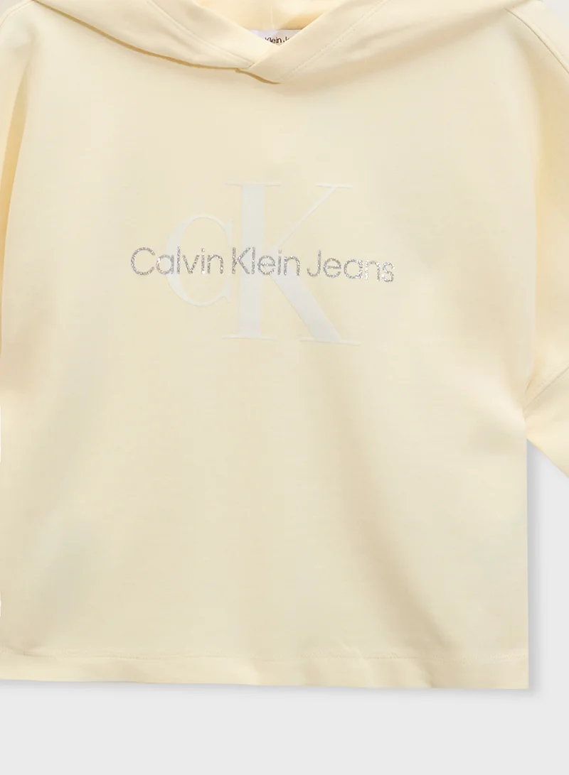 Calvin Klein Jeans Youth Glitter Logo Hoodie