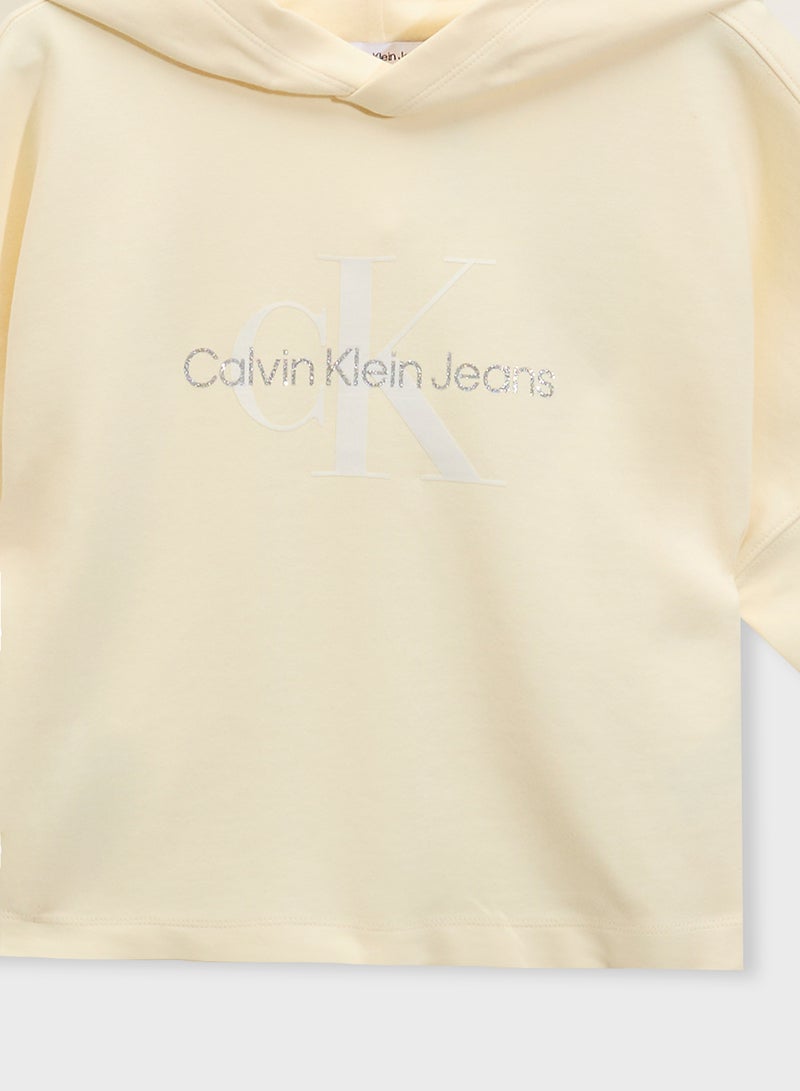 كالفن كلاين جينز هودي بشعار لامع للشباب - Image 3