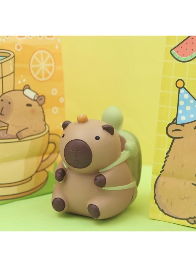 حامل أقلام رصاص من الراتنج بتصميم حيوان الكابيبارا مع سلحفاة، منظم مكتب بتصميم حيوان، حامل أقلام مكتبي، ديكور مكتبي لطيف وعملي، هدية لمحبي الكابيبارا والطلاب - Image 5