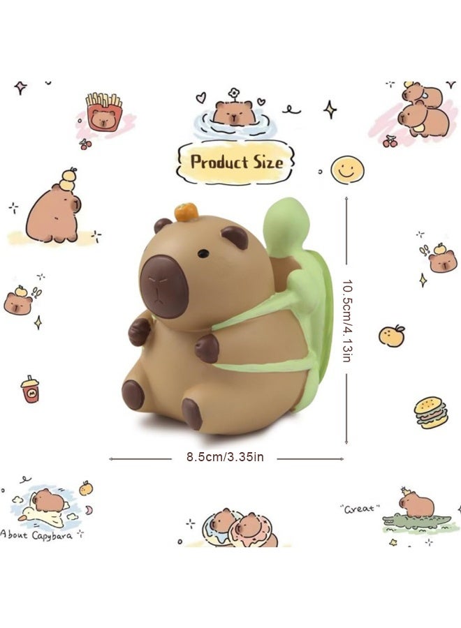 حامل أقلام رصاص من الراتنج بتصميم حيوان الكابيبارا مع سلحفاة، منظم مكتب بتصميم حيوان، حامل أقلام مكتبي، ديكور مكتبي لطيف وعملي، هدية لمحبي الكابيبارا والطلاب - Image 2