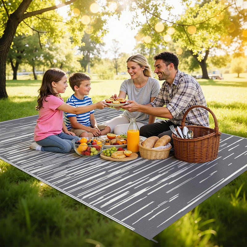 HEBE Outdoor Rug 6' x 9' Waterproof for Patios Clearance, Reversible Plastic Straw Rug Camping Carpet, Indoor Outdoor Area Rugs Patio Mats for RV,Picnic,Backyard,Deck,Balcony,Porch - Image 2