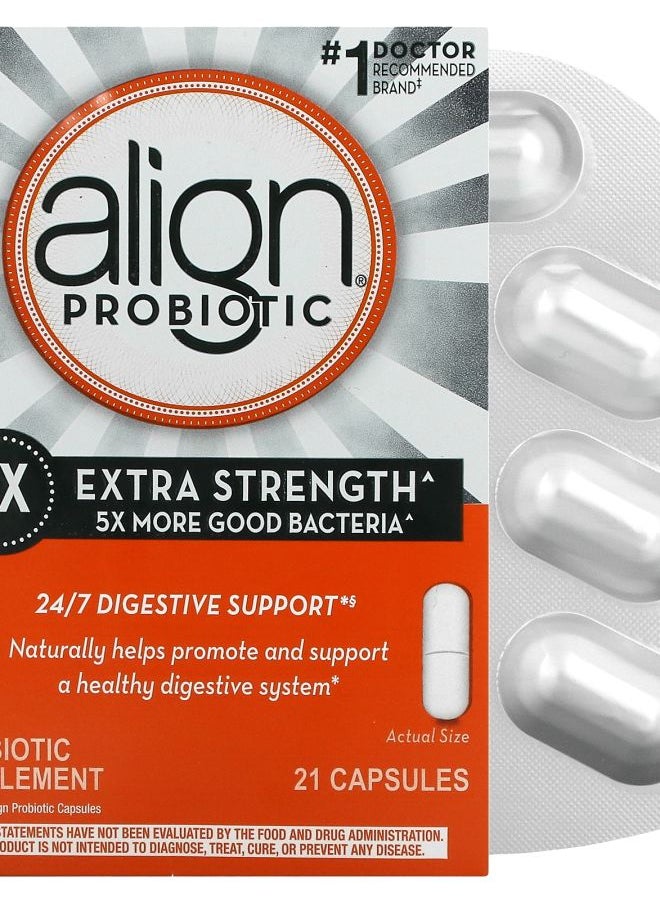 Align Probiotics 24/7 Digestive Support Probiotic Supplement Extra Strength 21 Capsules 