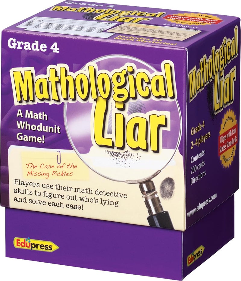 Edupress Mathological Liar Game for Grade 4 - A Fun Math Whodunit Game - Image 1