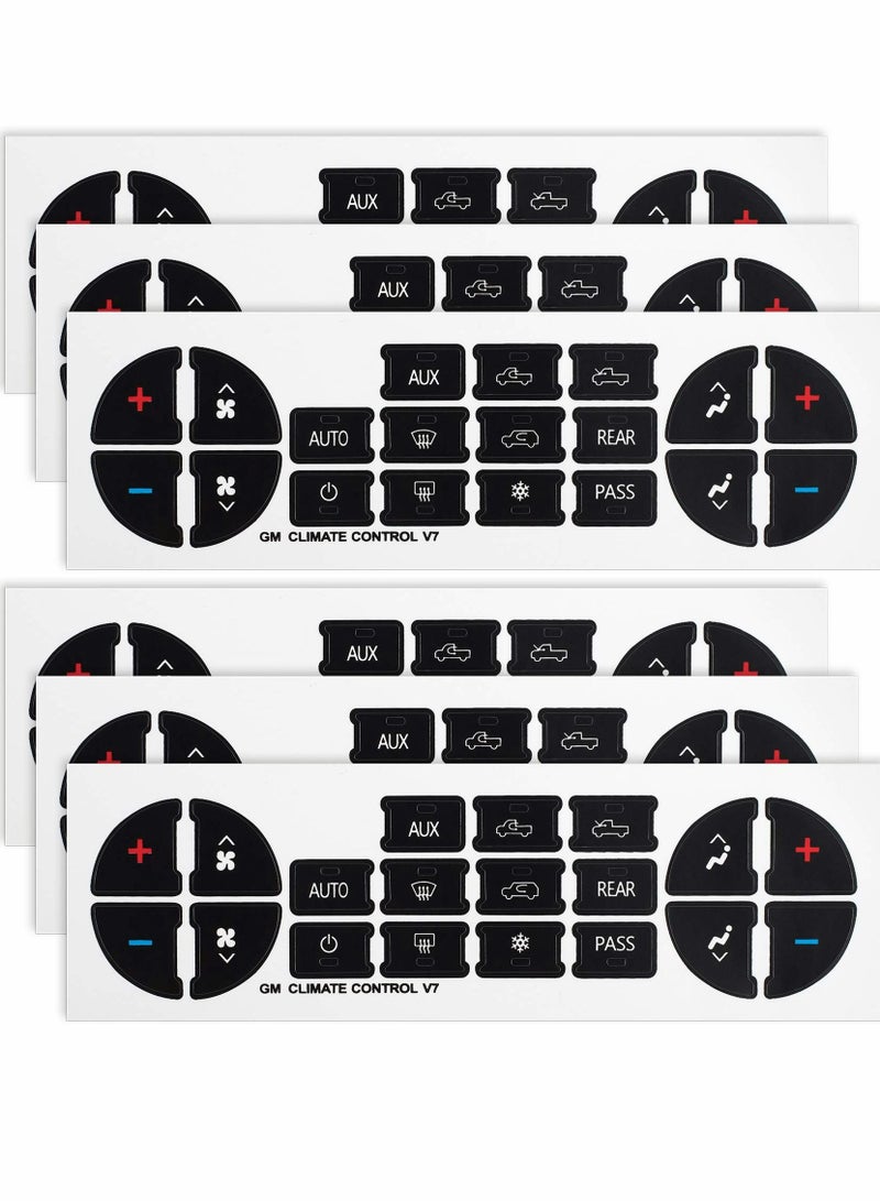 Y&D AC Dash Button Repair Sticker for Chevy, Car Replacement Part Fixing Ruined Faded Control Radio Decal SUV Truck Accessories（6 Packs ）  - Image 1